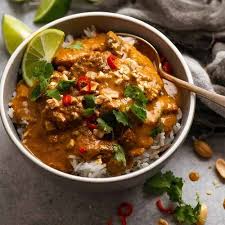 Chicken Satay Curry with Rice.