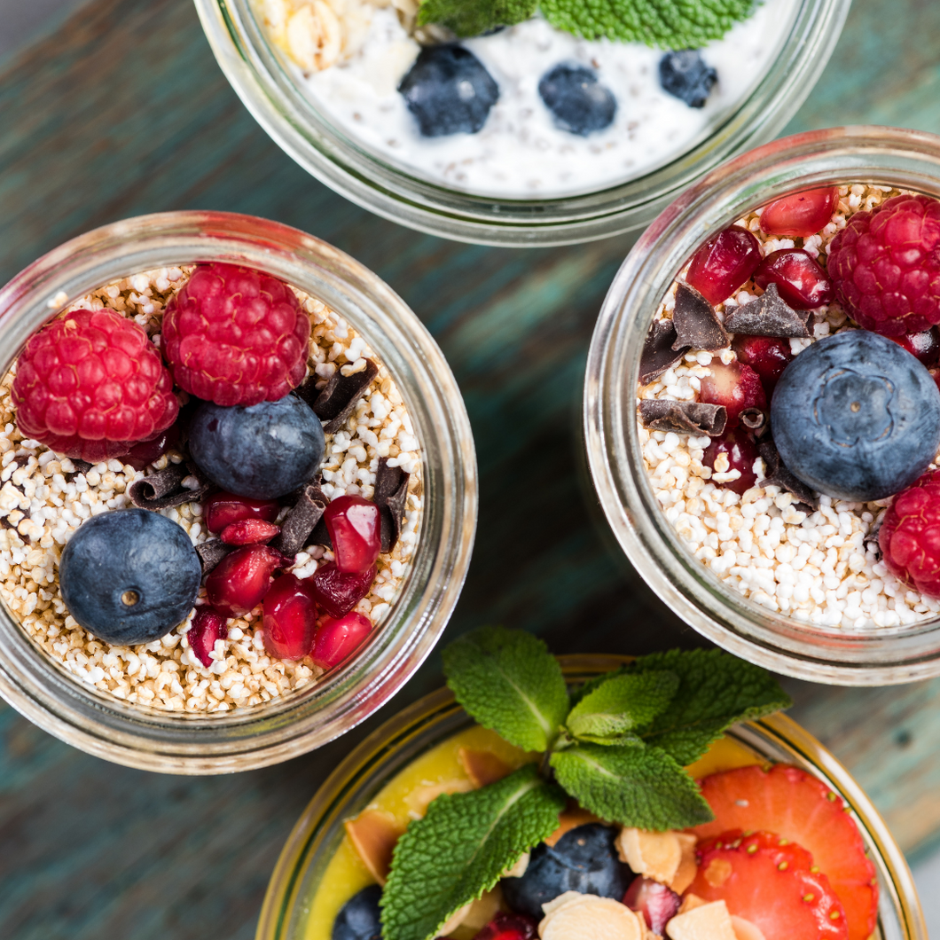 Mixed Berry + Granola Over-night Oats